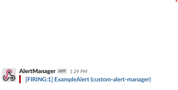 Screenshot of Alert in Slack
