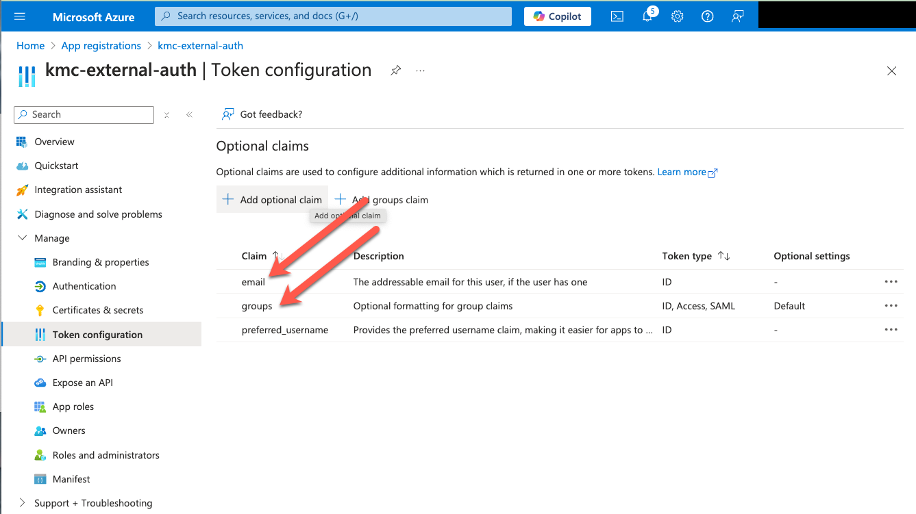 Azure Portal - Add Optional Claims - Graph Permissions Prompt